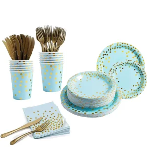Festive Decorations Events Party Tableware Wedding Blue Gold Party Kids Party Decorations Supplies Decor
