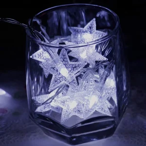Festive Decorations Waterproof Star String Lights Battery Operated Fairy Lights IP44 Rated for Ramadan Decoration