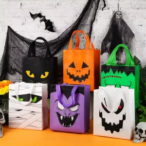 Festive Halloween Candy Bags Customizable Printing Logo Storage Snack Gifts Environmentally Friendly Non woven Gift Bag
