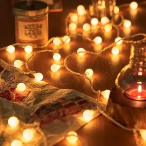 Festive Indoor Outdoor Christmas Copper Warm White LED Solar Powered Decorative Lights IP44 Rated 3m Rechargeable