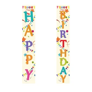 Festive Joyful Portable Waterproof Eco Friendly Textile Banner Full Color Custom Design Party Decoration for Birthday Party