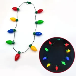 Festive Jumbo LED Light Bulb Necklace Party Favor for Christmas Holidays Events Promotion for Costume Parties