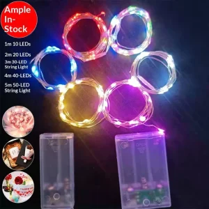 Festive LED String Lights for Weddings Holidays Starry Sky Battery Box Copper Wire Warm White Adjustable