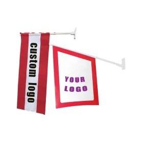 Festive Party Supplies Custom Wall Flag for National Day Holiday Celebration Outdoor Decorative Banner with Bracket