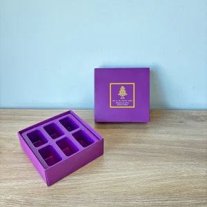 Festive Square Gift Paper Box With Elegant Typography And Secure Compartment For Holiday Treat And Gourmet Gift Giving