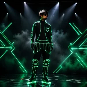 Fiber Optic Dance Costume Luminous Performance Wear for Stage Show Carnival Halloween Festival Party Dancing Event