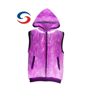 Fiber Optic LED Jacket Rave Party Wear for Men with Color Changing Glow Costume