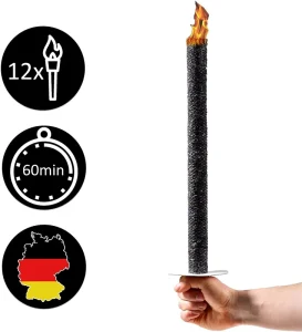 Fire Torch Graduation Halloween Outdoor Garden Party Wax Torch Wooden Handle Flashlight Fire Lighters Wood Fire Starter Sticks