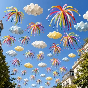 Firework Glossy Latex Balloon Tower Column Set for Wedding Birthday Event Decorations Bulk Party Balloons (JY Brand)