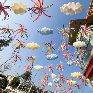 Firework Glossy Latex Balloons Set Cloud Scene Decoration for Outdoor Wedding Mall Opening Kindergarten Party Brand