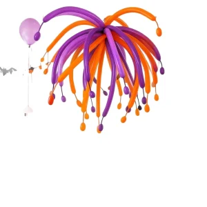 Fireworks Print Latex Balloon Set Silk Screen Printed Decorative Long Balloons Multi Occasion Birthday Halloween