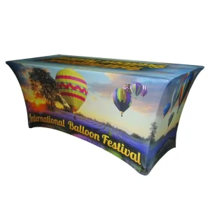 Fitted Stretch Polyester Portable Anime Theme Table Cover with Custom Logo for Trade Show Display Table Cloth