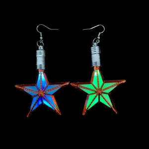 Five pointed Star Earrings National Day Festival Supplies Decoration Party Flashing