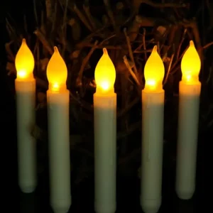Flameless LED 3D Pillar Magic Wand Candles Battery Operated Holiday Halloween Thanksgiving Party Decorations Home Use