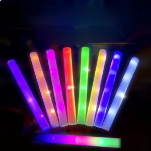 Flashing Foam LED Light up Glow Sticks Bulk RGB Glow Foam Stick Cheer Tube Dark Light Xmas Birthday Wedding Party Supplies
