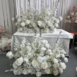 Floral Aisle Runner Chair Decorations Set of Flower Rows for Wedding Floor Arrangements
