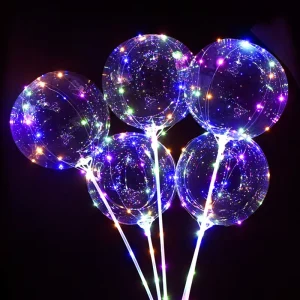 Floral Handle equipped Colorful Illuminated Balloons Are Suitable for Wedding and Birthday Party Decorations