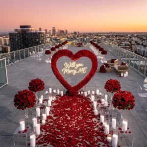 Flower Arch Marriage Proposal Backdrop Heart Shape Backdrop Wedding Decoration Rose Artificial Flower Arch Event Decor