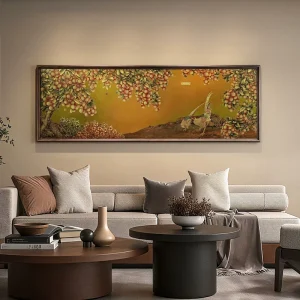 Flower Bird Hanging Paintings Brass Metal Handicraft Movable Chinese Style Wall Decor Customizable Size Living Room Study