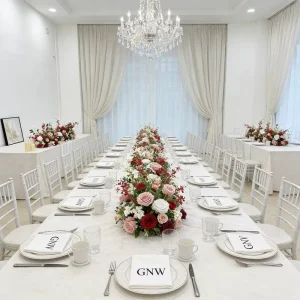Flower Stage Walkway Wedding Table Centerpieces Runner Flower Decoration Decorative Round Backdrop Wedding Event