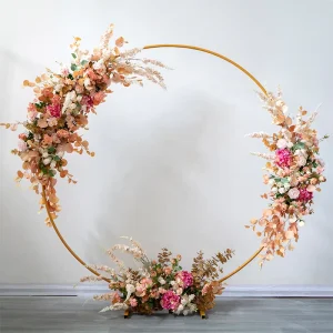 Flower Wedding Birthday Arch Decoration Background Wrought Props Outdoor Lawn Round Backdrop Wedding Frame Decor