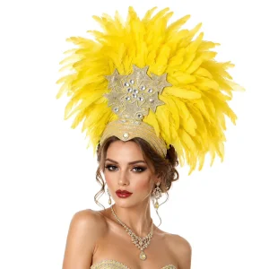 Fluffy Feather Headpiece for Costume Matching Carnival Street Parades Dance Competitions Role playing Costumes