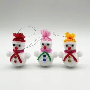 Foam Snowman and Bow Christmas Table Decor Set