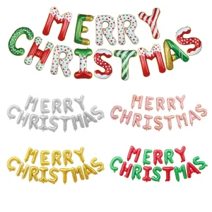 Foil Balloons Manufactured Merry Christmas Feliz Navidad Mylar Santa Foil Balloons Banner for Home & Party Decorations