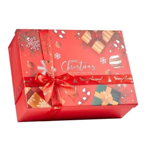 Foldable Color Printing Christmas Packaging Box Top Bottom Cover Gift Box for Holiday Present Wrapping