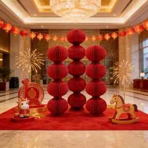 Folding Roman Column Dessert Table Corrugated Paper Reusable Portable Wedding Chinese New Year Spring Festival Decoration