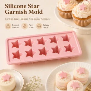 Food Grade Silicone Star Garnish Mold for Fondant Topper Sugar Accent Party Treat Decoration Celebration Display Heat Resistant