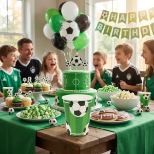Football Print Paper Cups 9oz Disposable Soccer Theme Party Tableware for Kids Birthday Sports Event Supplies