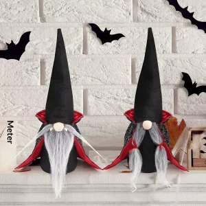 For Halloween & Christmas Festival Decorative Supplies Black Old Man Faceless Vampire Doll Ornaments
