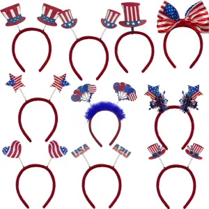 For Jinhua Cloth US Flag Hat Headband Independence Day Party Carnival Patriotic Parade Tassel Decorative Buckle
