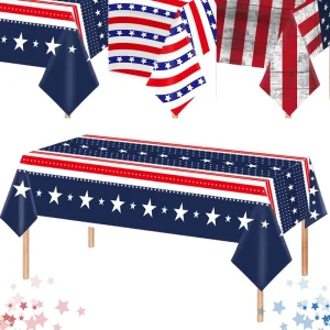For US Flag Disposable Independence Day Party Decor Table Dessert Table Cover Star Spangled Banner Tablecloth