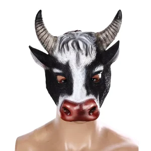 Foreign Trade Carnival Easter Party Performance Half Face PU Foam 3D Realistic Animal Cow Head Mask One Size