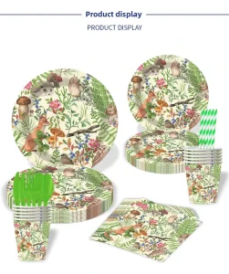 Foreign Trade Zoo Jungle Theme for Party Atmosphere Props Camping Picnic Disposable Eco Friendly to Tissue Paper Tableware
