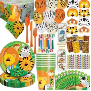 Forest Animal Disposable Tableware Set Jungle Theme Party Safari Zoo Banner Decoration Kids Favors Birthday Supplies
