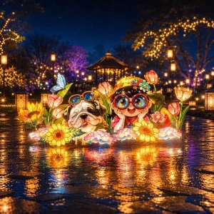 Forest Pet Lantern Sets Spring Flower Decor for City Parks Glamping Sites Carnivals