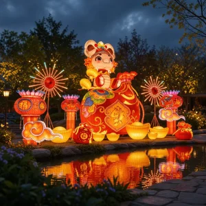 Fortune Bag Zodiac Lanterns Spring Outdoor Lights for Lakeside Scenic Spots Ancient Courtyards Resorts