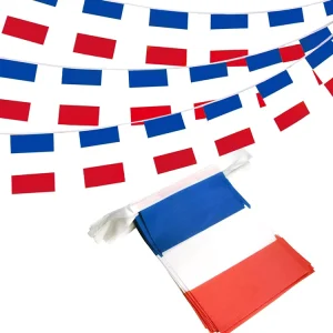 French Small Mini Flag Pennants Banner France String Flag for Patriotic Events 14th of July French Bastille Day Decora