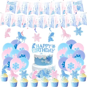 Frozen-theme Disposable Party Tableware Children’s Birthday Party Decoration Tableware Ice and Snow Disposable Tableware Set