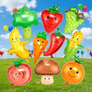 Fruit Vegetable Aluminum Foil Balloons Kids Toys for Party Decoration Large Cute Banana Strawberry Tomato Shape Helium Balloons