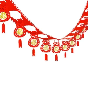 Fu Garland Banner Hanging Lanterns Chinese New Year Decoration Sets Spring Festival Decor Restaurant Decorations