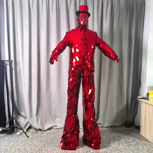 Full Glass Mirror Dance Robot Costume Lightweight Reflective Suit for Festival Parade Commercial Event Live Stage Performance