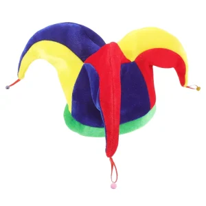 Fun Festival Carnival Accessory Colorful Clown Hat for Adults for Circus Jester Costume Halloween Performance Beach Beach