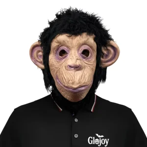 Funny Black Hair Monkey Animal Headwear Latex Mask for Party Gathering Halloween Costume Masquerade Fun Toy Event Prop