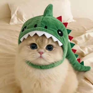 Funny Cartoon Dinosaur Cat Hat Ins Cute Pet Cosplay Head Cover Pet Party Costume Hair Headwear Accessories