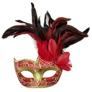 Funny Costume Cosplay Mask Venetian Mardi Gras Carnival Masquerade Mask Feather Party Mask for Party Holiday Supply Xmas Decor
