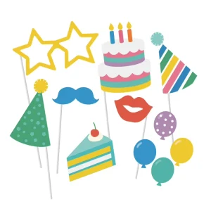 Funny DIY Paper Photo Booth Props on a Stick Creative Happy Birthday Party Decorations Supplies Cardstock Photo Props Kit